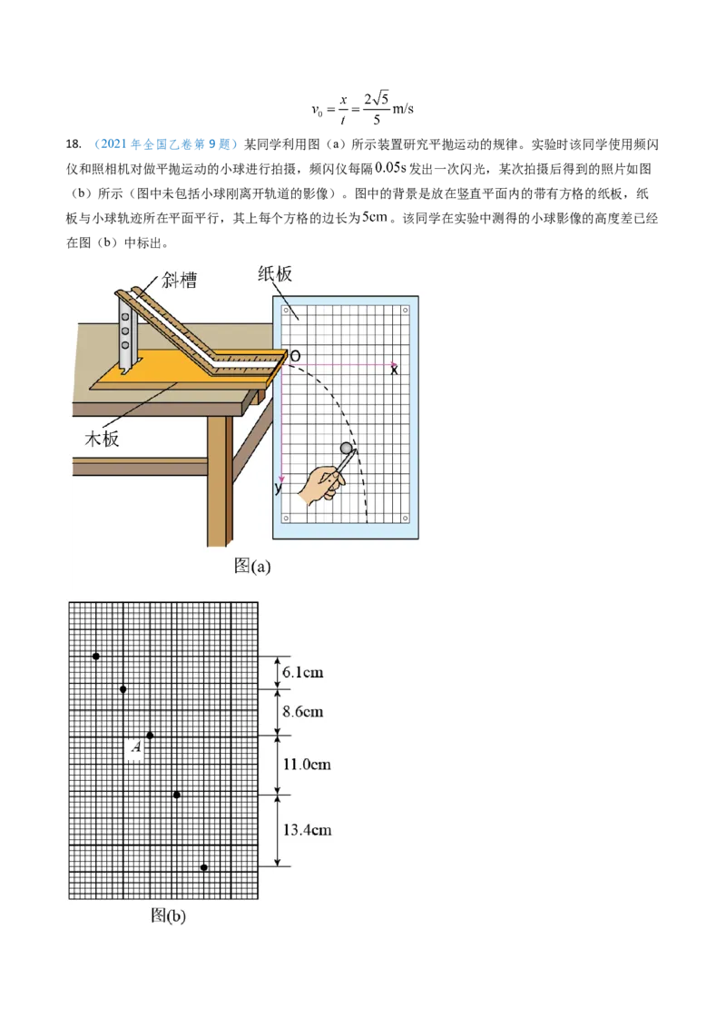 专题06抛体运动及运动的合成与分解-（解析版）_4.2025物理总复习_2025年新高考资料_专项复习_备战2025年高考物理真题题源解密（新高考通用）（完结）