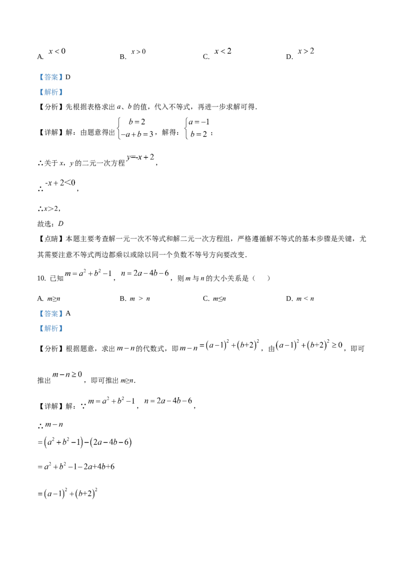 精品解析：北京市顺义区2020-2021学年七年级下学期期末数学试题（解析版）(1)_北京初中期末题_C605-京七八九_B京市数学七八九_北京7下数学_2020-2021
