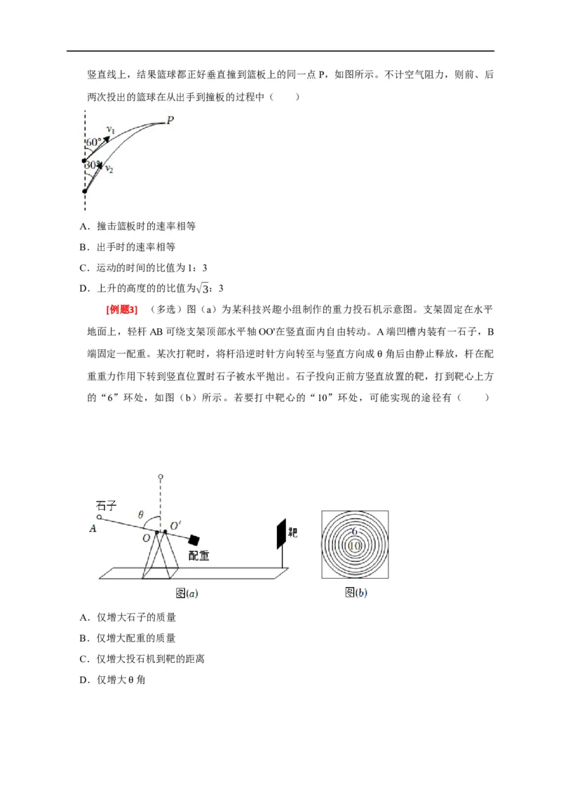 专题06抛体运动（原卷版）_4.2025物理总复习_赠品通用版（老高考）复习资料_专项复习_2023年高考冲刺物理热点知识讲练与题型归纳（全国通用）