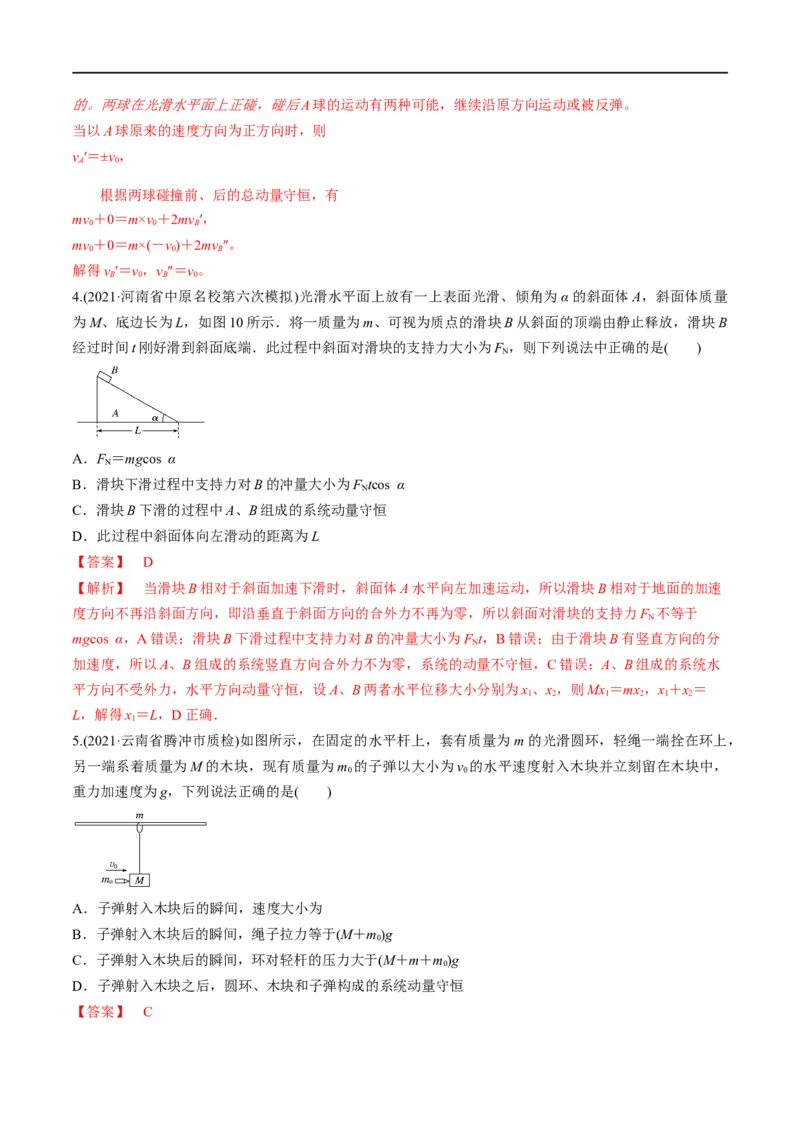 专题08：动量问题综合（解析版）_4.2025物理总复习_赠品通用版（老高考）复习资料_二轮复习_2023年高考物理毕业班二轮热点题型归纳与变式演练（全国通用）