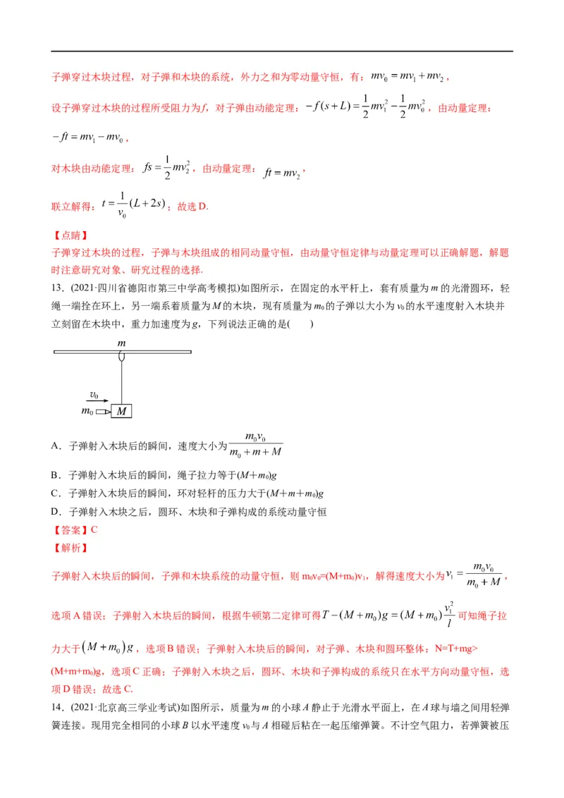专题08：动量问题综合（解析版）_4.2025物理总复习_赠品通用版（老高考）复习资料_二轮复习_2023年高考物理毕业班二轮热点题型归纳与变式演练（全国通用）
