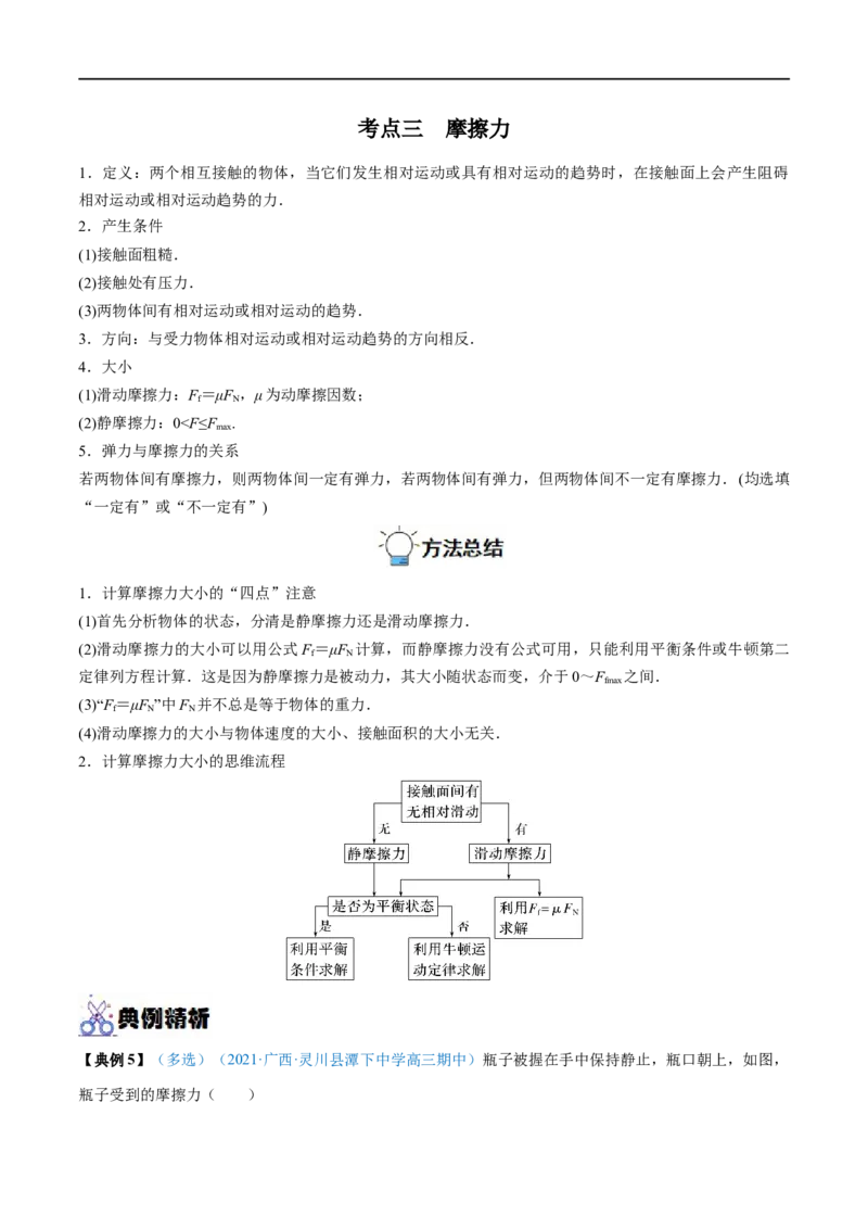 专题03重力弹力摩擦力&mdash;&mdash;全攻略备战2023年高考物理一轮重难点复习（原卷版）_4.2025物理总复习_2023年新高复习资料_一轮复习_全攻略备战2023年高考物理一轮重难点复习