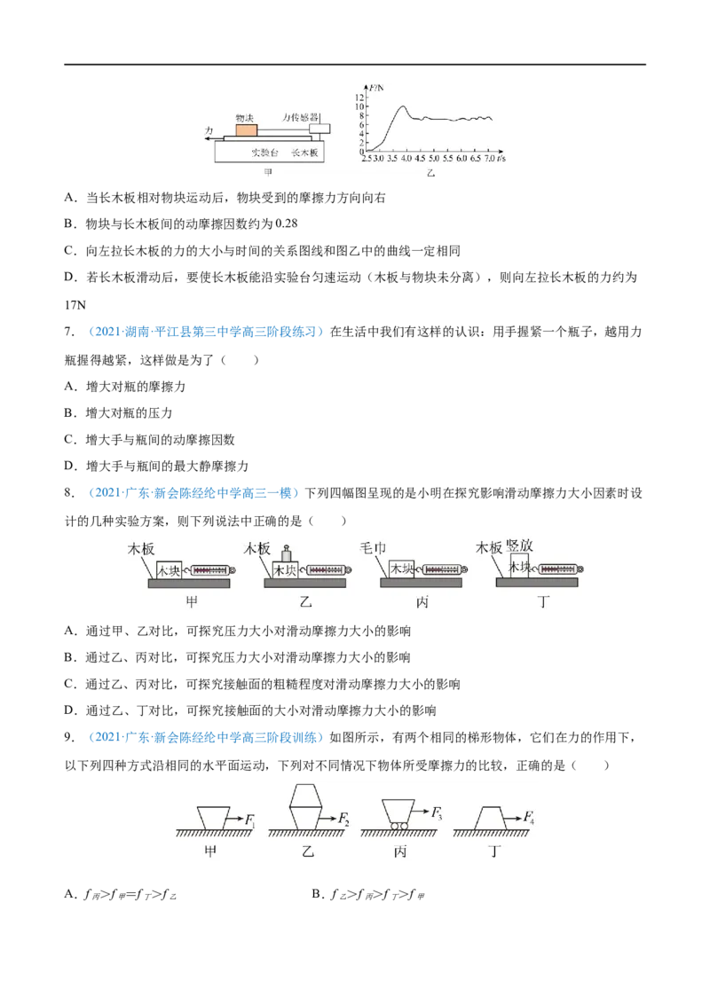 专题03重力弹力摩擦力&mdash;&mdash;全攻略备战2023年高考物理一轮重难点复习（原卷版）_4.2025物理总复习_2023年新高复习资料_一轮复习_全攻略备战2023年高考物理一轮重难点复习