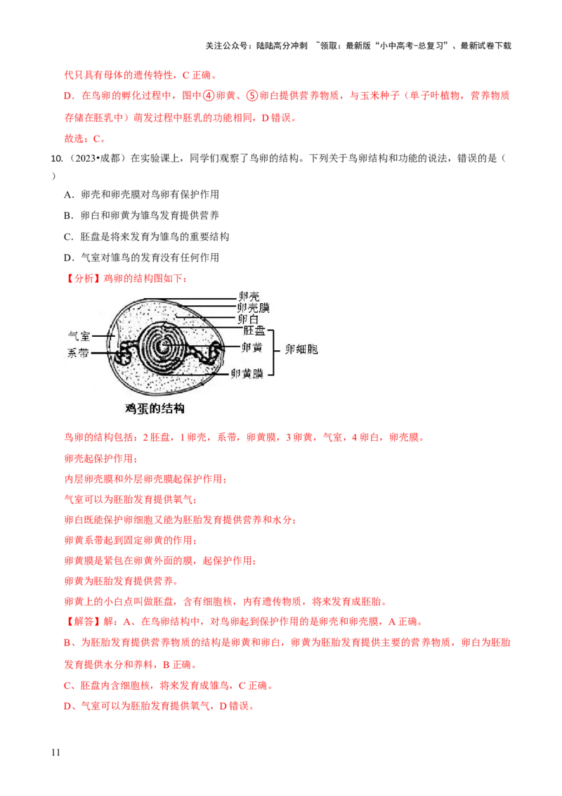专题六遗传与进化（解析版）_02中考总复习（2026版更新中）_08-生物-中考总复习_2024年中考复习资料_三轮复习_查漏补缺2024年中考生物复习冲刺过关（全国通用）_查补知识&middot;通关练