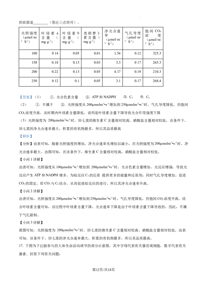 福建省福州第三中学2024-2025学年高三上学期10月月考生物答案_A1502026各地模拟卷（超值！）_10月_241021福建省福州第三中学2024-2025学年高三上学期10月月考