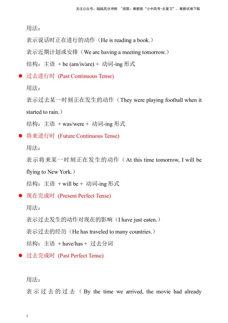 专题一时态全解析+必刷题（含答案）-2025年中考英语专题复习_02中考总复习（2026版更新中）_03-英语-中考总复习_2025中考复习资料_2025年中考英语语法精讲精练（含答案）