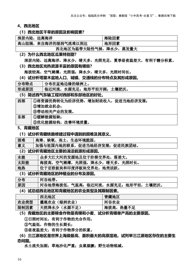 中考常考简答题汇编-2025年中考地理答题方法模板_02中考总复习（2026版更新中）_09-地理-中考总复习_2025中考地理复习资料_2025年中考地理答题方法模板