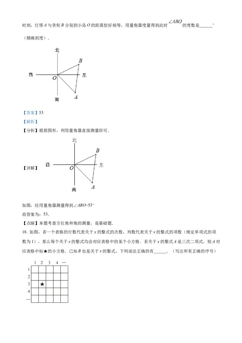精品解析：北京市海淀区2021-2022学年七年级上学期期末数学试题（解析版）(1)_北京初中期末题_C605-京七八九_B京市数学七八九_北京7上数学_2021-2022