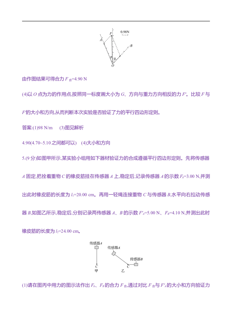2025年高考物理实验抢分专练三：探究两个互成角度的力的合成规律（含解析）_4.2025物理总复习_2025年新高考资料_专项复习_2025年高考物理实验抢分专练(含解析)（完结）