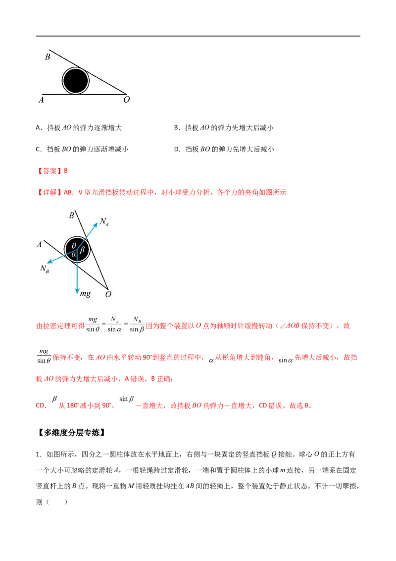 专题11共点力的平衡问题（解析版）_4.2025物理总复习_2023年新高复习资料_一轮复习_2023届高三物理一轮复习多维度导学与分层专练
