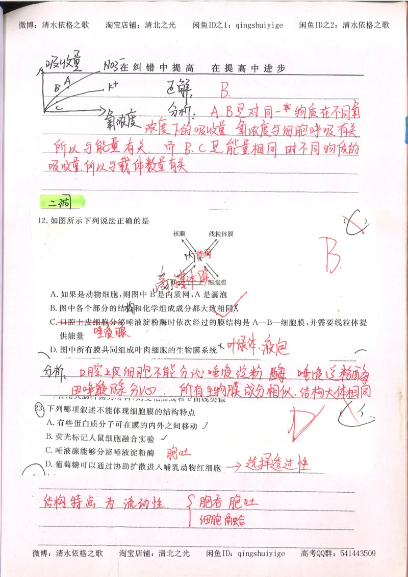 2.衡水中学高考积累与改错_高一生物（第2本）_68页_高中衡水学霸笔记_高中全部赠品_错题集高中九科_生物积累与改错