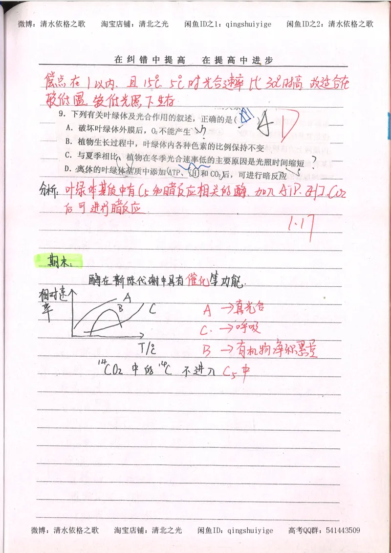 2.衡水中学高考积累与改错_高一生物（第2本）_68页_高中衡水学霸笔记_高中全部赠品_错题集高中九科_生物积累与改错