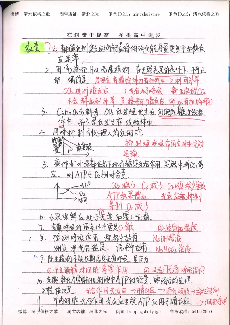 2.衡水中学高考积累与改错_高一生物（第2本）_68页_高中衡水学霸笔记_高中全部赠品_错题集高中九科_生物积累与改错