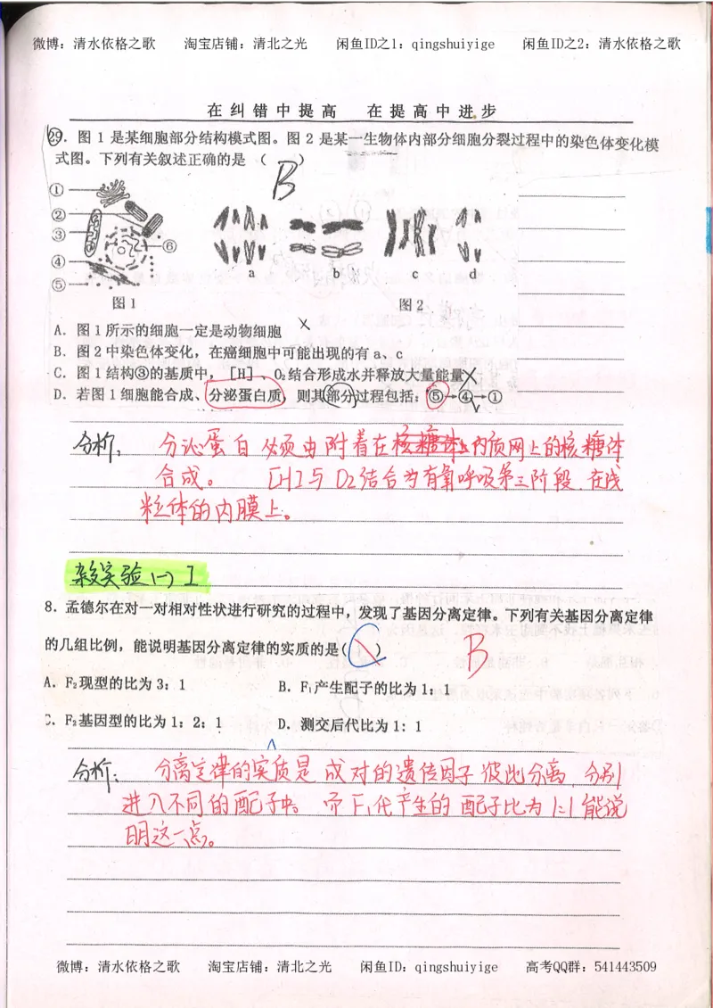 2.衡水中学高考积累与改错_高一生物（第2本）_68页_高中衡水学霸笔记_高中全部赠品_错题集高中九科_生物积累与改错