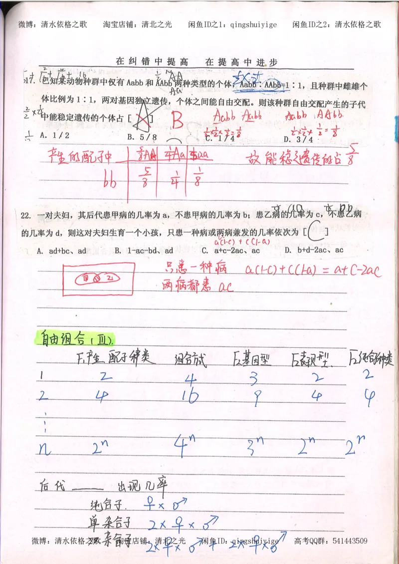 2.衡水中学高考积累与改错_高一生物（第2本）_68页_高中衡水学霸笔记_高中全部赠品_错题集高中九科_生物积累与改错