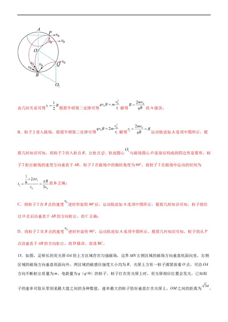 专题08磁场带电粒子在磁场中的运动（精练）（解析版）_4.2025物理总复习_赠品通用版（老高考）复习资料_二轮复习_2023年高考物理二轮复习讲练测（全国通用）