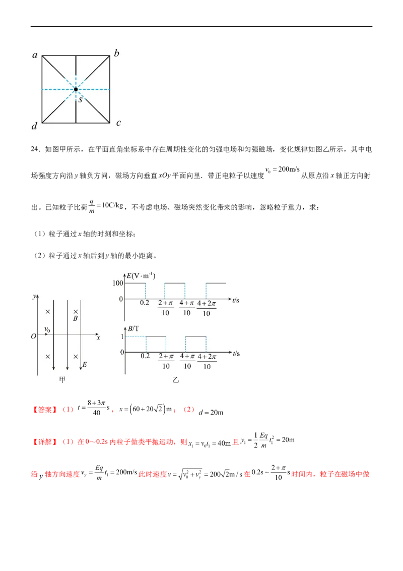 专题08磁场带电粒子在磁场中的运动（精练）（解析版）_4.2025物理总复习_赠品通用版（老高考）复习资料_二轮复习_2023年高考物理二轮复习讲练测（全国通用）