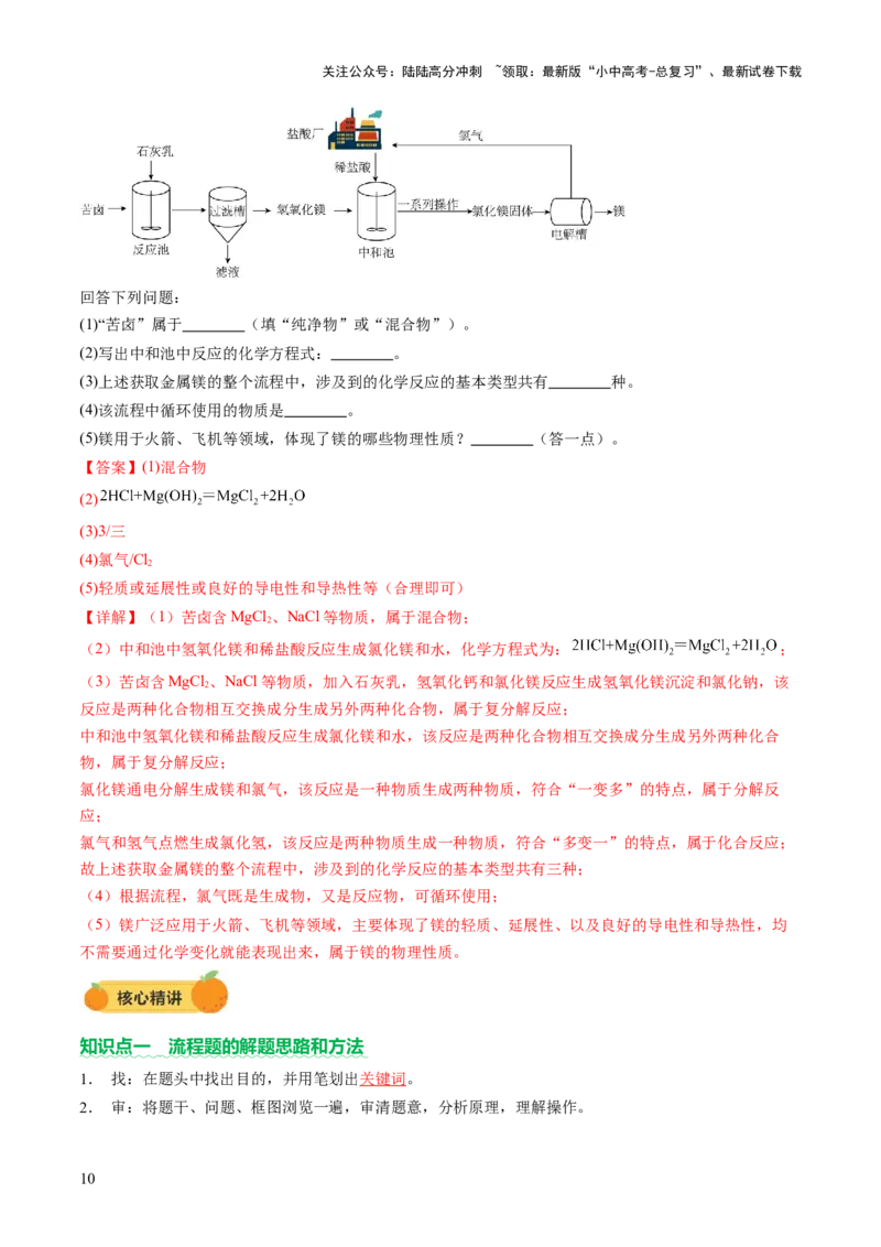 专题三工艺流程题（讲练）（解析版）_02中考总复习（2026版更新中）_05-化学-中考总复习_2025年中考复习资料_2025中考二轮课件ppt+讲义+练习化学_讲义+练习