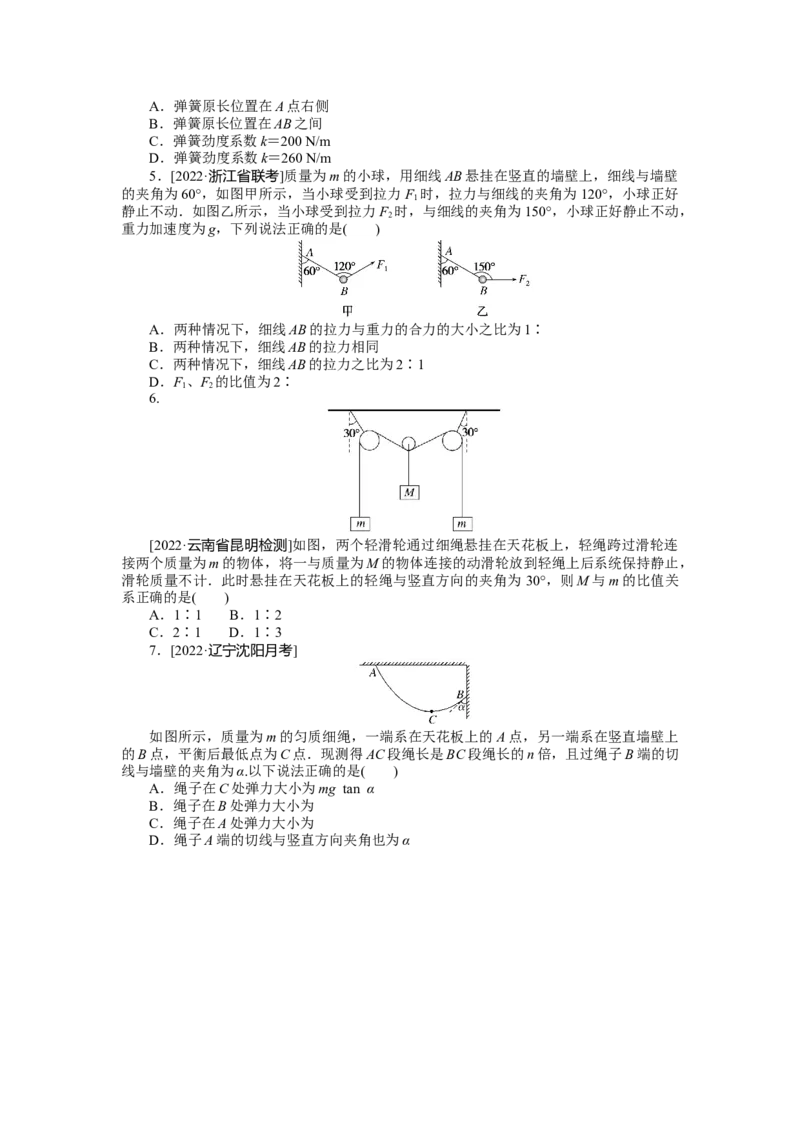 专题11共点力的平衡_4.2025物理总复习_2023年新高复习资料_专项复习_2023《微专题&middot;小练习》&middot;物理&middot;新教材&middot;XL-5