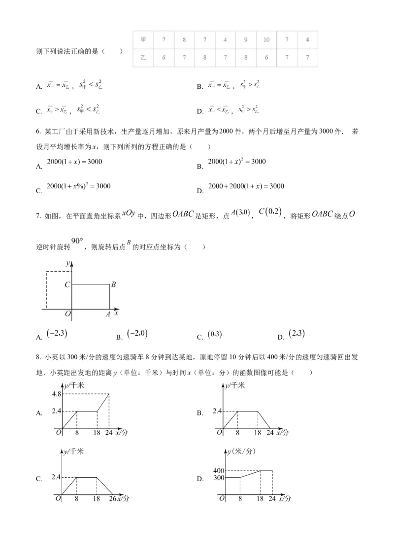 精品解析：北京市石景山区2022-2023学年八年级下学期期末数学试题（原卷版）(1)_北京初中期末题_C605-京七八九_B京市数学七八九_北京数学八下_2022-2023