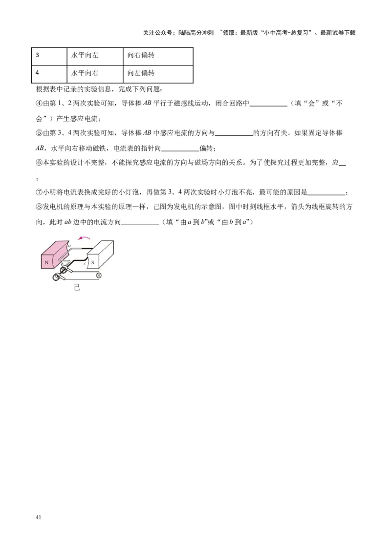 专题36电磁学实验专题（二）（原卷版）_02中考总复习（2026版更新中）_04-物理-中考总复习_2024年中考复习资料_一轮复习_完备战2024年中考物理一轮复习考点帮（全国通用）