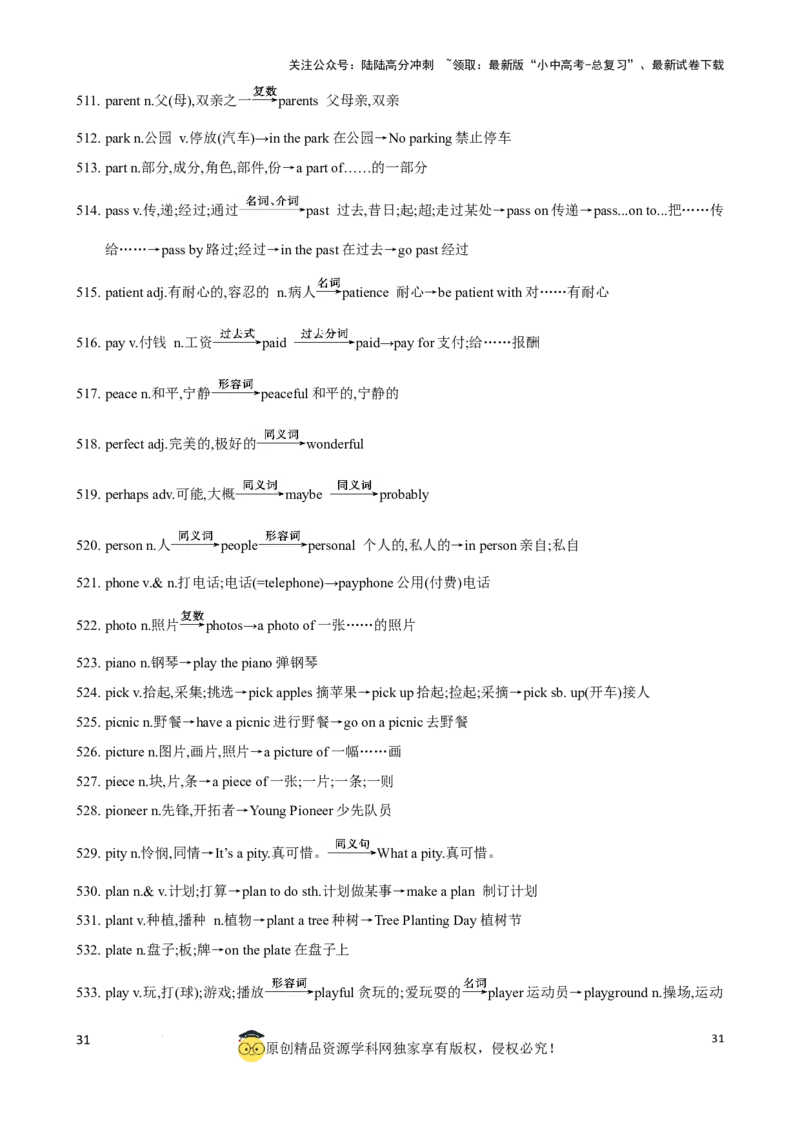 专题6.中考考纲词汇考点突破（800词）（背诵版）_02中考总复习（2026版更新中）_03-英语-中考总复习_2024年中考复习资料_一轮复习_备战2024年中考英语一轮复习考点帮（全国通用）_单词表