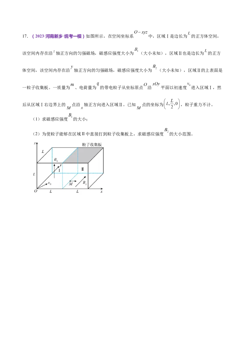 专题10磁场带电粒子在磁场中的运动（练习）（原卷版）_4.2025物理总复习_2024年新高考资料_2.2024二轮复习_2024年高考物理二轮复习讲练测（新教材新高考）
