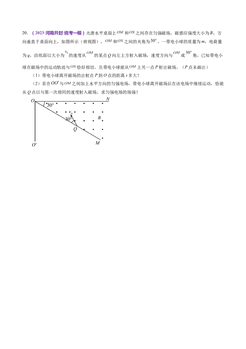 专题10磁场带电粒子在磁场中的运动（练习）（原卷版）_4.2025物理总复习_2024年新高考资料_2.2024二轮复习_2024年高考物理二轮复习讲练测（新教材新高考）