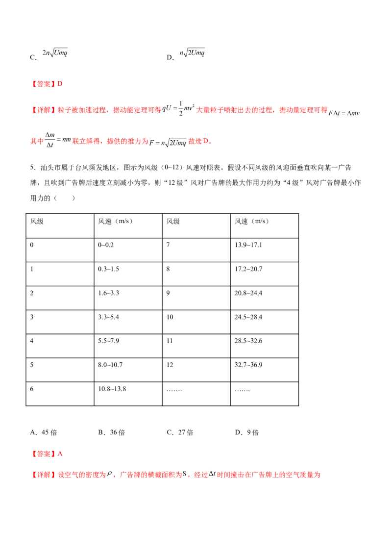 专题06动量定理和动量守恒定律（精练）（解析版）_4.2025物理总复习_赠品通用版（老高考）复习资料_二轮复习_2023年高考物理二轮复习讲练测（全国通用）288435117