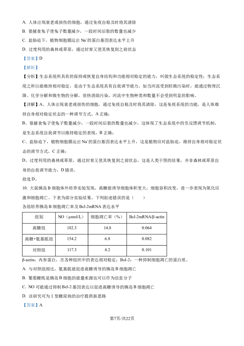 精品解析：湖北省武汉市东西湖区华中师范大学第一附属中学2024-2025学年高三上学期11月期中生物试题（解析版）_A1502026各地模拟卷（超值！）_11月