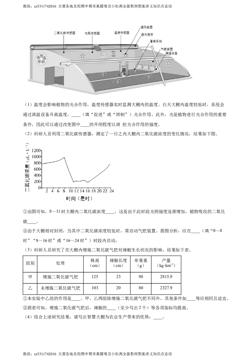 精品解析：北京市海淀区2023-2024学年七年级上学期期末生物试题（解析版）(1)_北京初中期末题_C605-京七八九_B京生物七八九_北京7上生物_2022-2024_北京生物7上期末