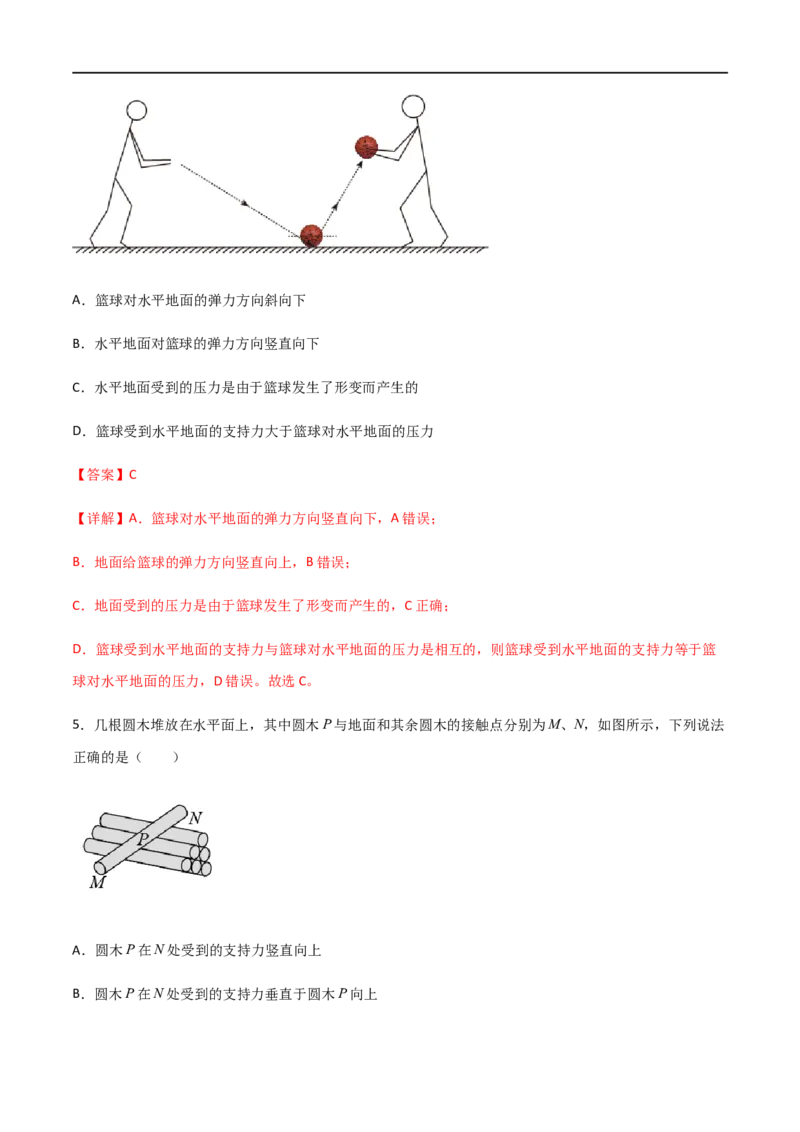 专题07重力和弹力（解析版）_4.2025物理总复习_2023年新高复习资料_一轮复习_2023届高三物理一轮复习多维度导学与分层专练