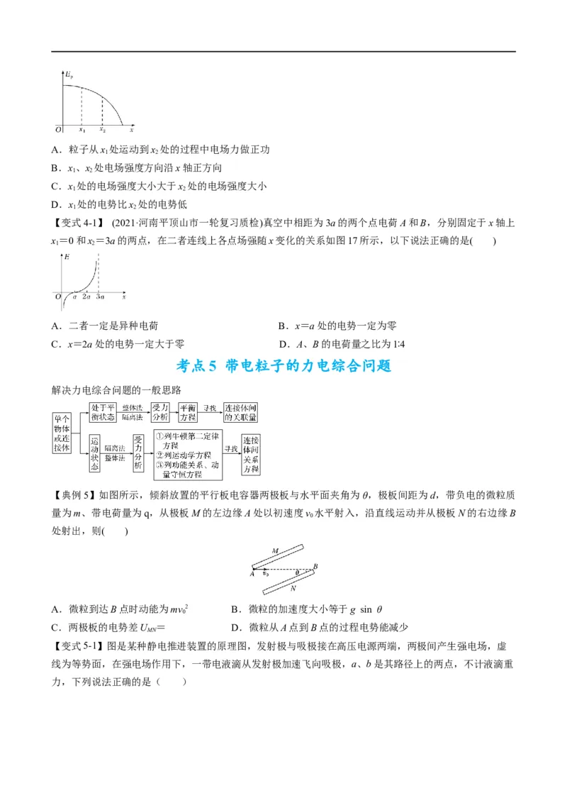 专题09：电场性质、带电粒子在电场中的运动（原卷版）_4.2025物理总复习_赠品通用版（老高考）复习资料_二轮复习_2023年高考物理毕业班二轮热点题型归纳与变式演练（全国通用）