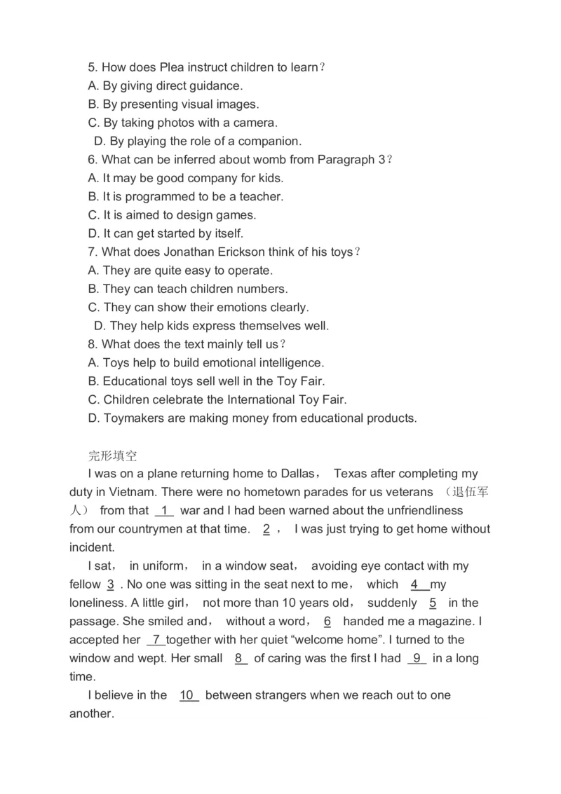 -2023届高考英语备考二轮复习阅读理解完形填空语法填空书面表达分类综合训练（含答案）_3.2025英语总复习_赠品通用版（老高考）复习资料_二轮复习