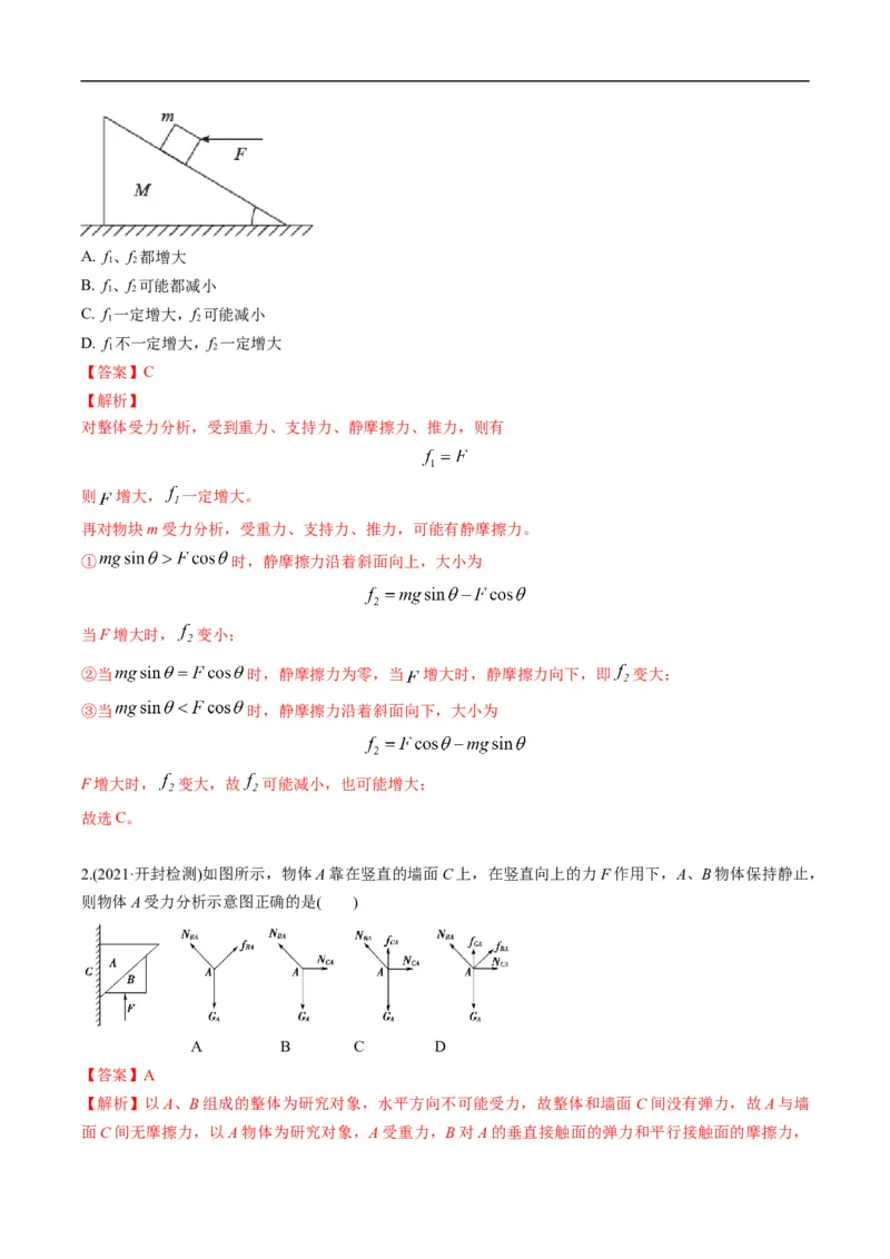 专题01：力与力的平衡（解析版）_4.2025物理总复习_赠品通用版（老高考）复习资料_二轮复习_2023年高考物理毕业班二轮热点题型归纳与变式演练（全国通用）