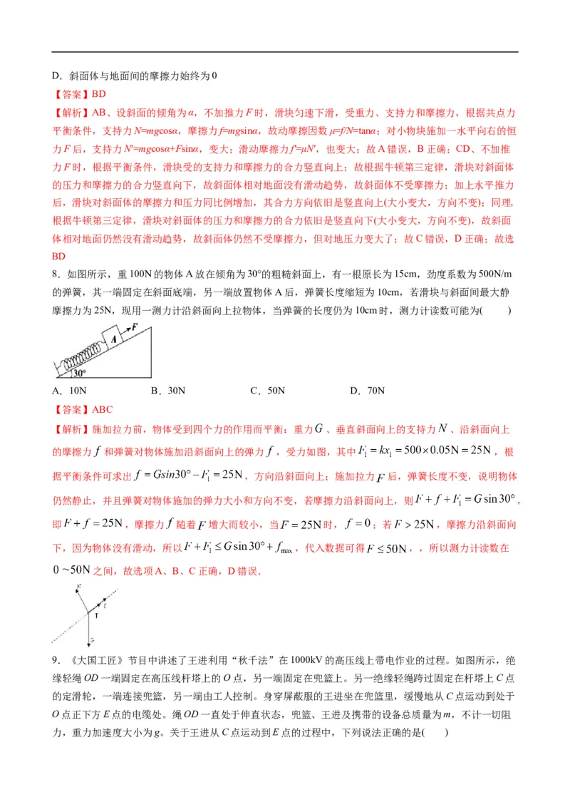 专题01：力与力的平衡（解析版）_4.2025物理总复习_赠品通用版（老高考）复习资料_二轮复习_2023年高考物理毕业班二轮热点题型归纳与变式演练（全国通用）