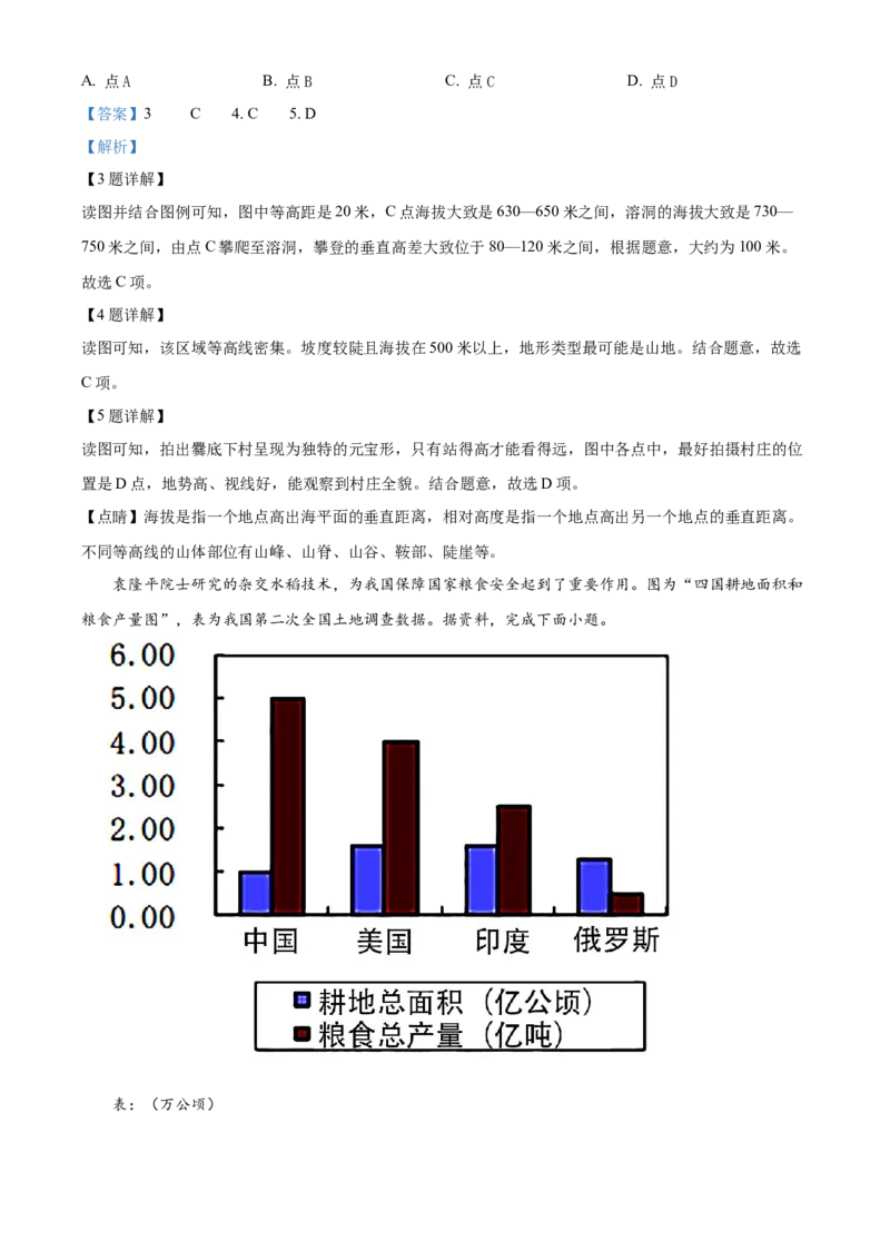 精品解析：北京市第四中学2021-2022学年八年级下学期期中地理试题（解析版）(1)_北京初中期末题_C605-京七八九_B京地理七八九_地理_北京八下地理