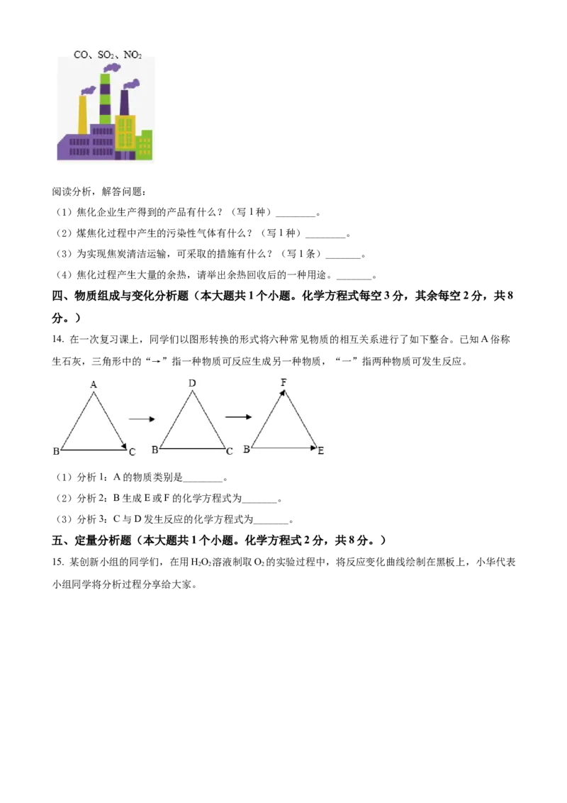 2022年山西省晋中市中考化学真题（空白卷）_❤山西历年中考真题_5.山西中考化学2008-2025