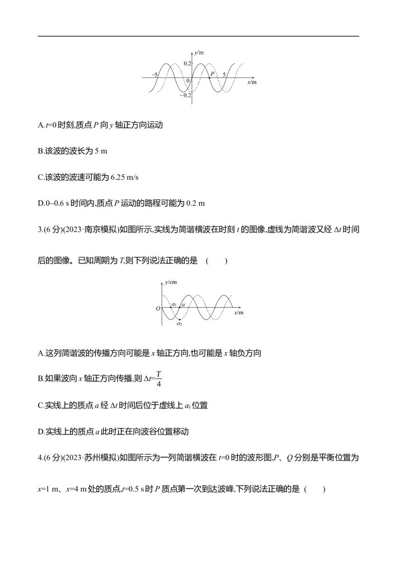 2025年高考物理专题强化练二十：波的多解问题（含解析）_4.2025物理总复习_2025年新高考资料_专项复习_2025年高考物理专题强化练(含解析)（完结）