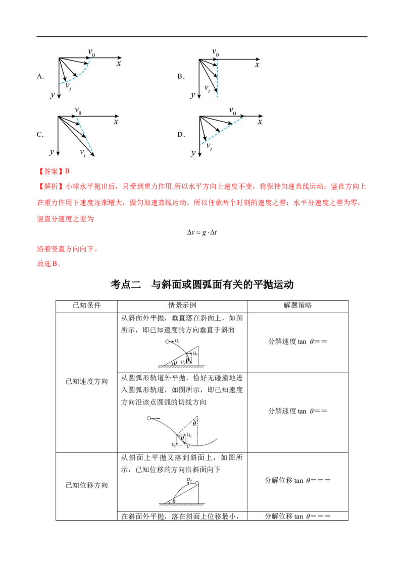 专题08抛体运动&mdash;&mdash;全攻略备战2023年高考物理一轮重难点复习（解析版）_4.2025物理总复习_2023年新高复习资料_一轮复习_全攻略备战2023年高考物理一轮重难点复习