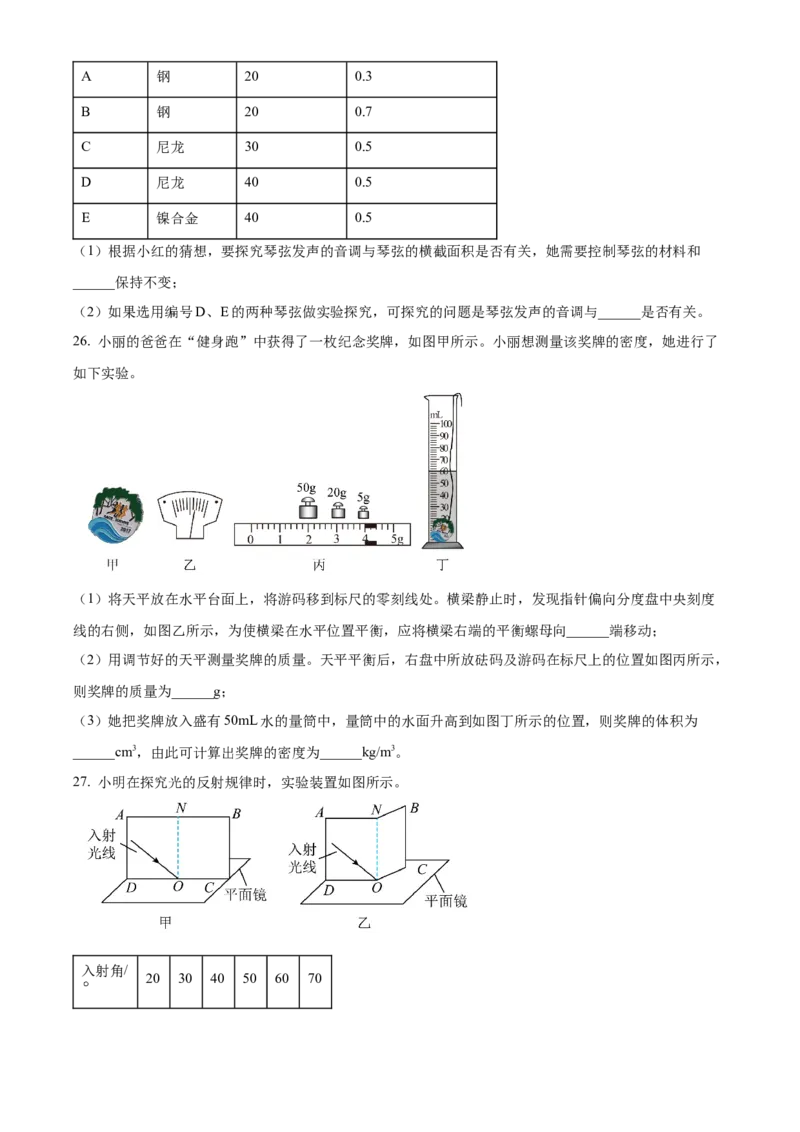 精品解析：北京市海淀区2021&mdash;2022学年八年级上学期期末考试物理试题（原卷版）(1)_北京初中期末题_C605-京七八九_B京物理八九_物理_八年级上学期物理_2021-2022