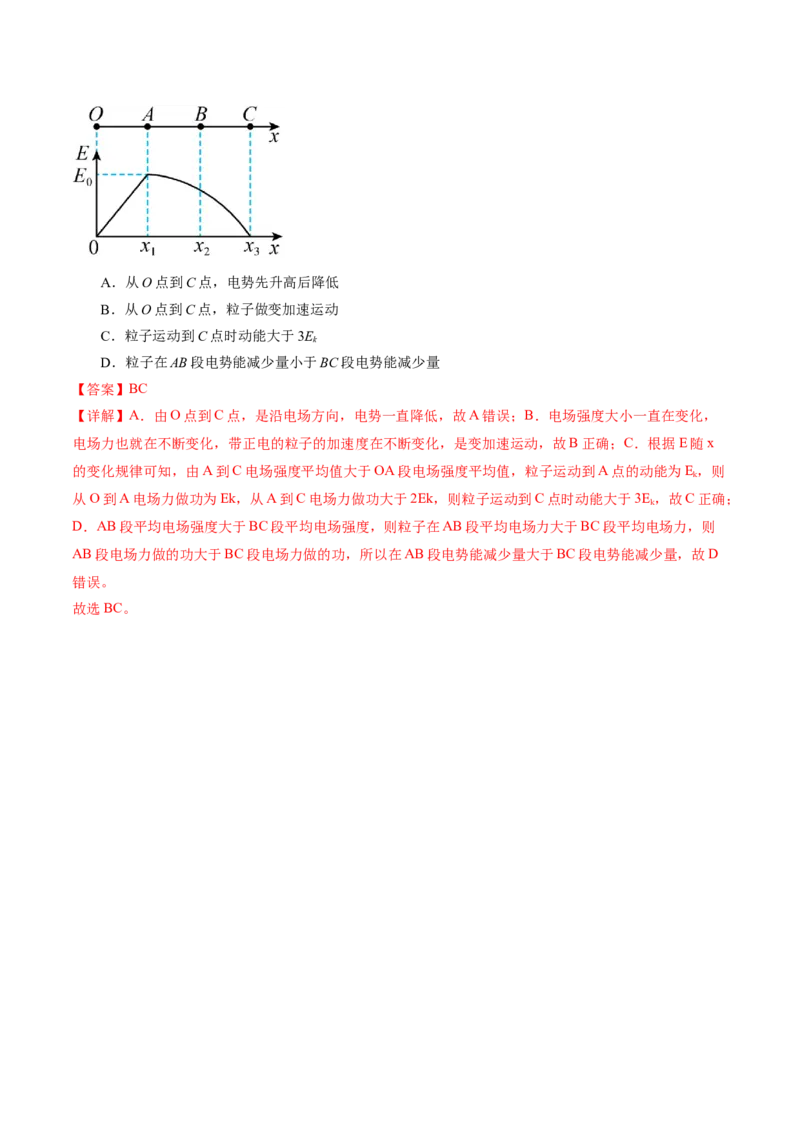 专题09电场带电粒子在电场中的运动（练习）（解析版）_4.2025物理总复习_2024年新高考资料_2.2024二轮复习_2024年高考物理二轮复习讲练测（新教材新高考）