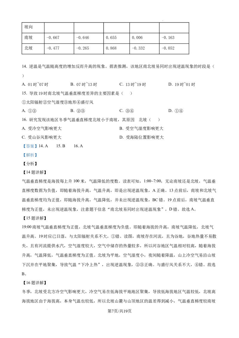 陕西省西安中学2024-2025学年高三上学期10月月考地理试题答案_A1502026各地模拟卷（超值！）_10月_241007陕西省西安中学2024-2025学年高三上学期10月月考（第一次质量检测考试）