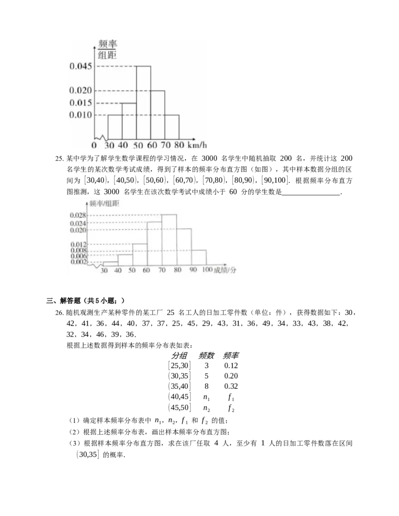 2023届高考数学三轮冲刺卷：频率分布直方图（含解析）_2.2025数学总复习_赠品通用版（老高考）复习资料_三轮复习_通用版2023届高考数学三轮冲刺卷（含解析）