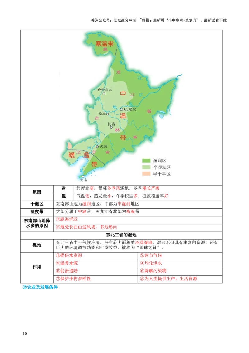 专题23北方地区（讲义）（原卷版）_02中考总复习（2026版更新中）_09-地理-中考总复习_2024年中考复习资料_一轮复习_❤2024年中考地理一轮复习讲练测（全国通用）_配套讲义