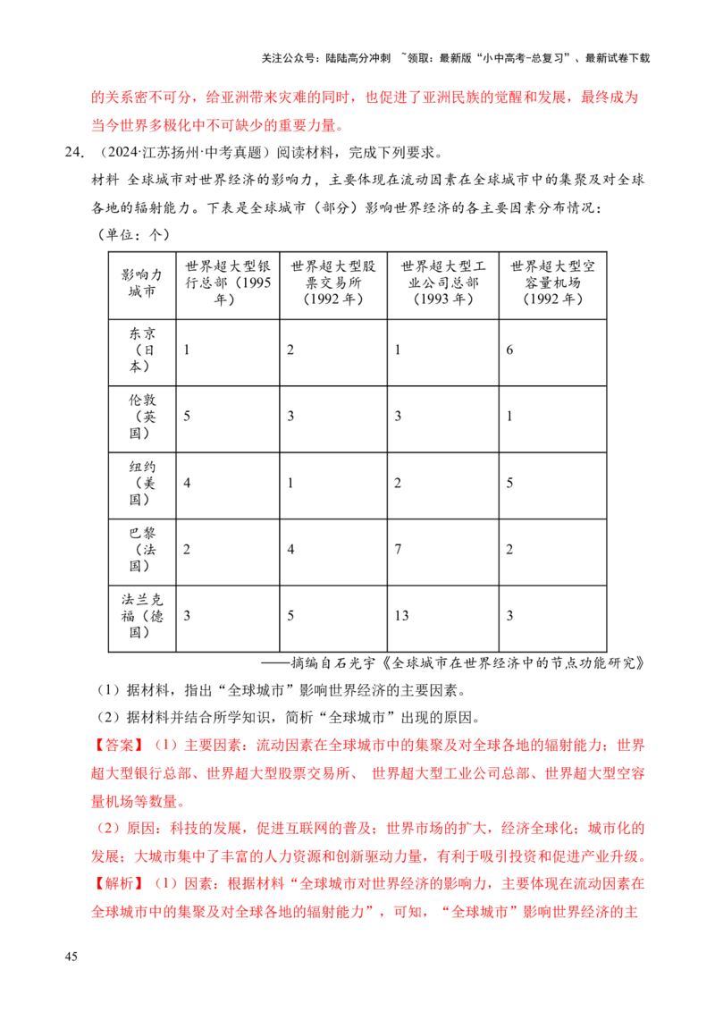 专题37世界现代史&middot;综合题（全国通用）（解析版）_02中考总复习（2026版更新中）_06-历史-中考总复习_2026年中考复习（更新中）