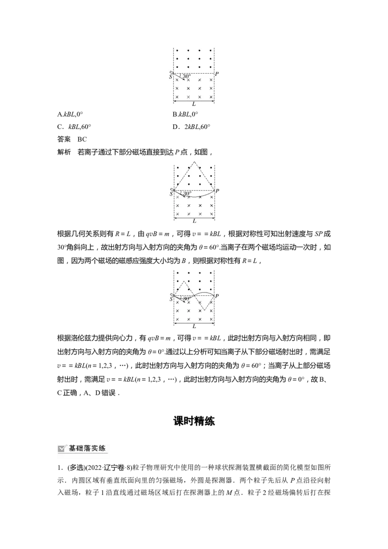 2024年高考物理一轮复习（新人教版）第11章专题强化17　带电粒子在有界匀强磁场中的运动_4.2025物理总复习_2024年新高考资料_1.2024一轮复习_2024年高考物理一轮复习讲义（新人教版）