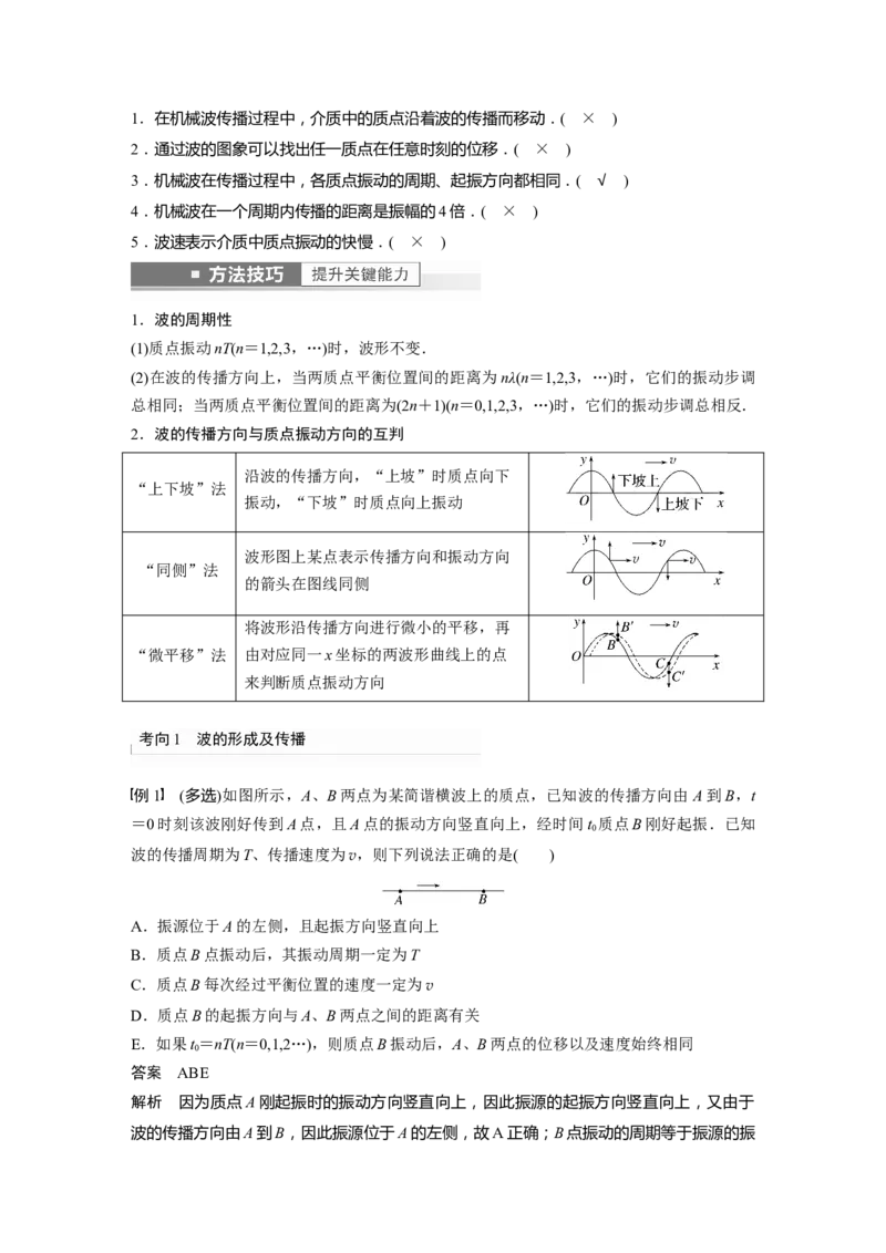 2023年高考物理一轮复习(全国版)第15章第2讲　机械波_4.2025物理总复习_赠品通用版（老高考）复习资料_一轮复习_2023年高考物理一轮复习讲义+课件（全国版）