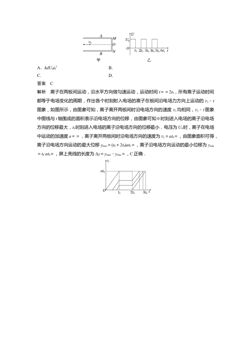 2023年高考物理一轮复习(全国版)第8章第4讲　带电粒子在电场中的偏转_4.2025物理总复习_赠品通用版（老高考）复习资料_一轮复习_2023年高考物理一轮复习讲义+课件（全国版）