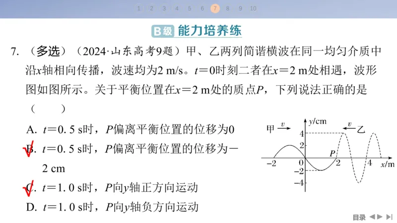 2025版高考物理二轮复习配套课件第一部分专题五振动与波光第12讲振动与波_4.2025物理总复习_2025年新高考资料_二轮复习_2025高考物理二轮复习配套课件